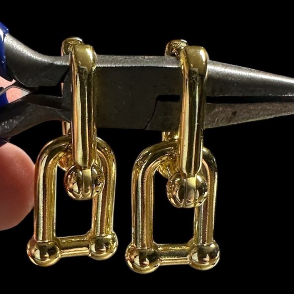 14k Vermeil Hardware Link U Earrings